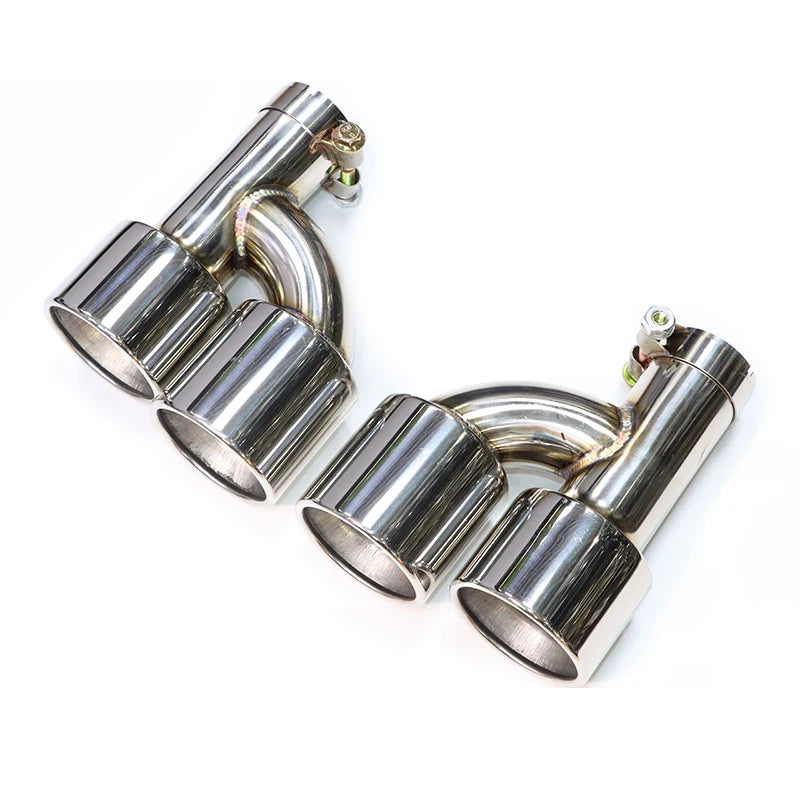 1 Pair Exhaust Tailpipe Tip For BMW 535i 535d F10 F11 Upgrade M5 Look Quad Tailpipe Stainless Steel Muffler Exhaust System