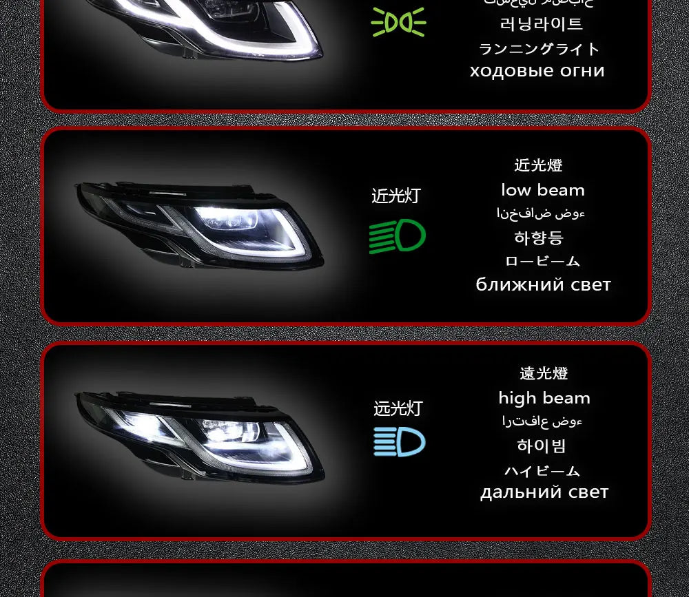 Car Lights for Range Rover Evoque 2013-2017 Dynamic