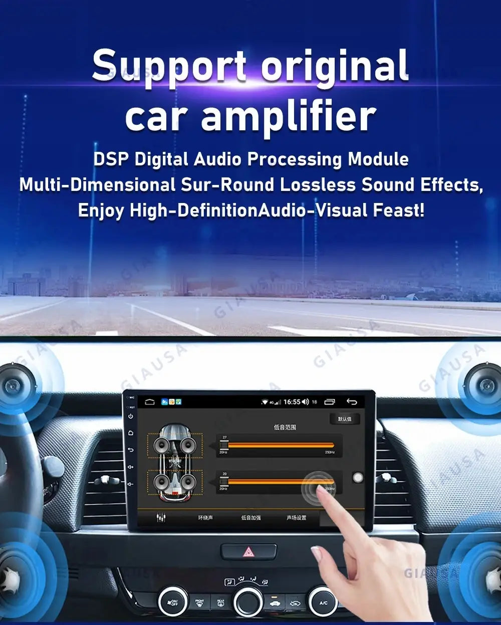 Wireless Carplay Tesla Style Android12 Car GPS Navigation