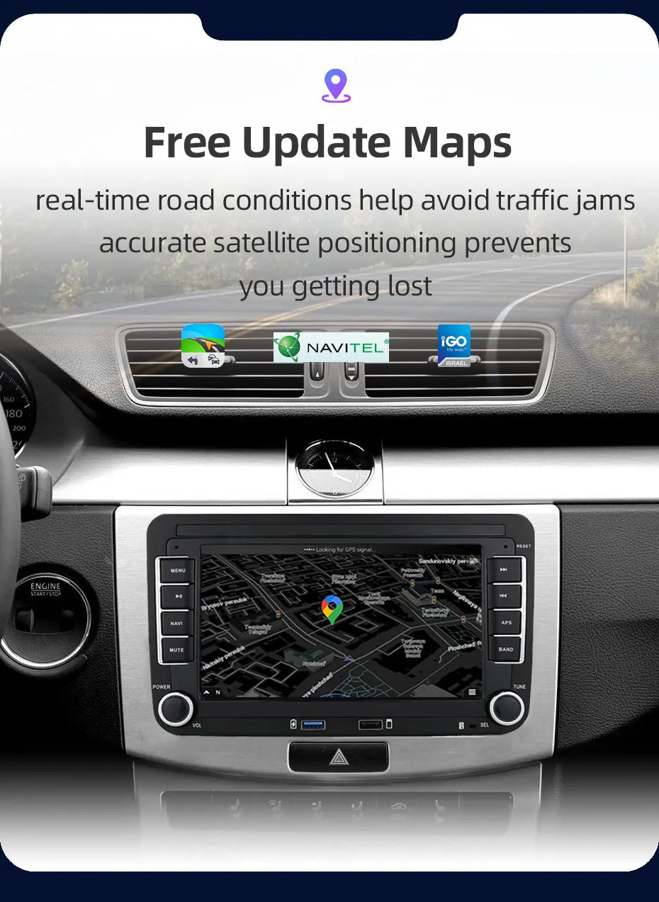 2 Din Android Car Radio GPS 4G Wifi DSP Carplay for VW