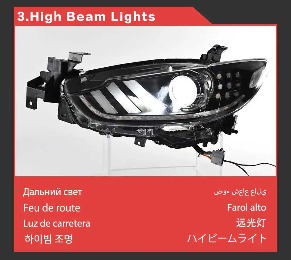 Mazda 6 Atenza LED Headlight 2013-2016 Mustang Design DRL