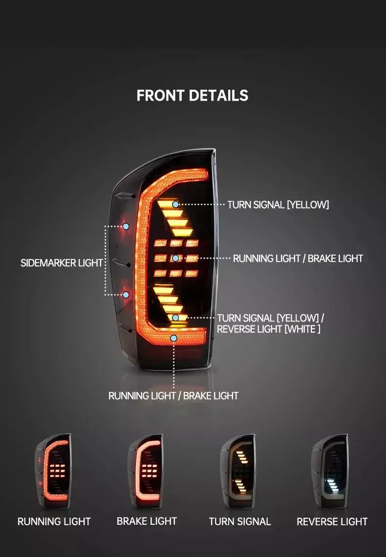 LED Tail Lights Assembly Sequential Amber Turn Signal