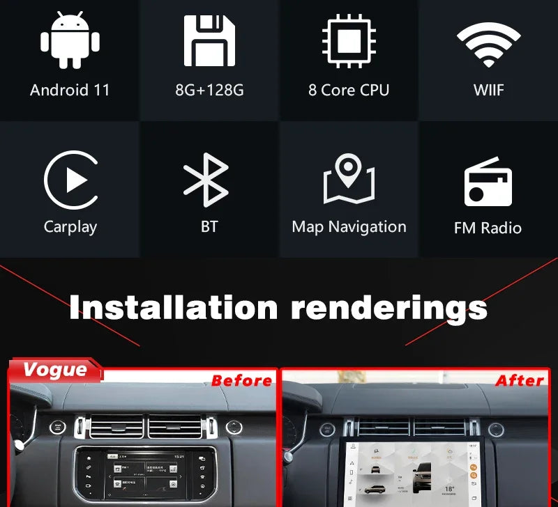 13.3 Inch Android Screen Car Radio DVD Player GPS