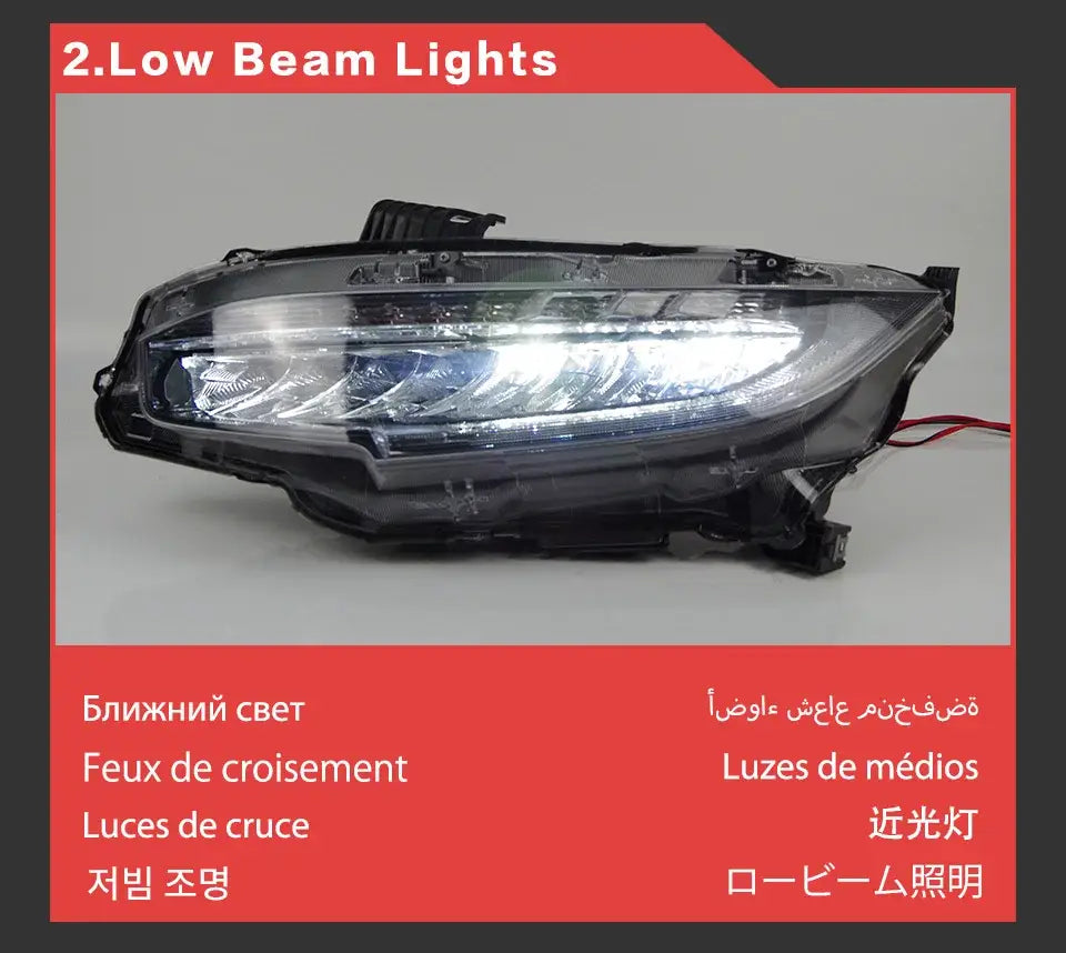 Honda Civic Headlights 2016-2020 Civic X LED Headlight