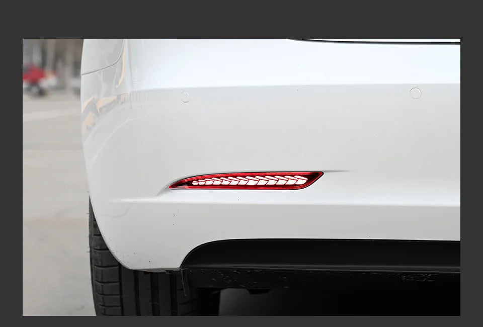 Car Styling Rear Reflector for Tesla Model 3 Bumper LED