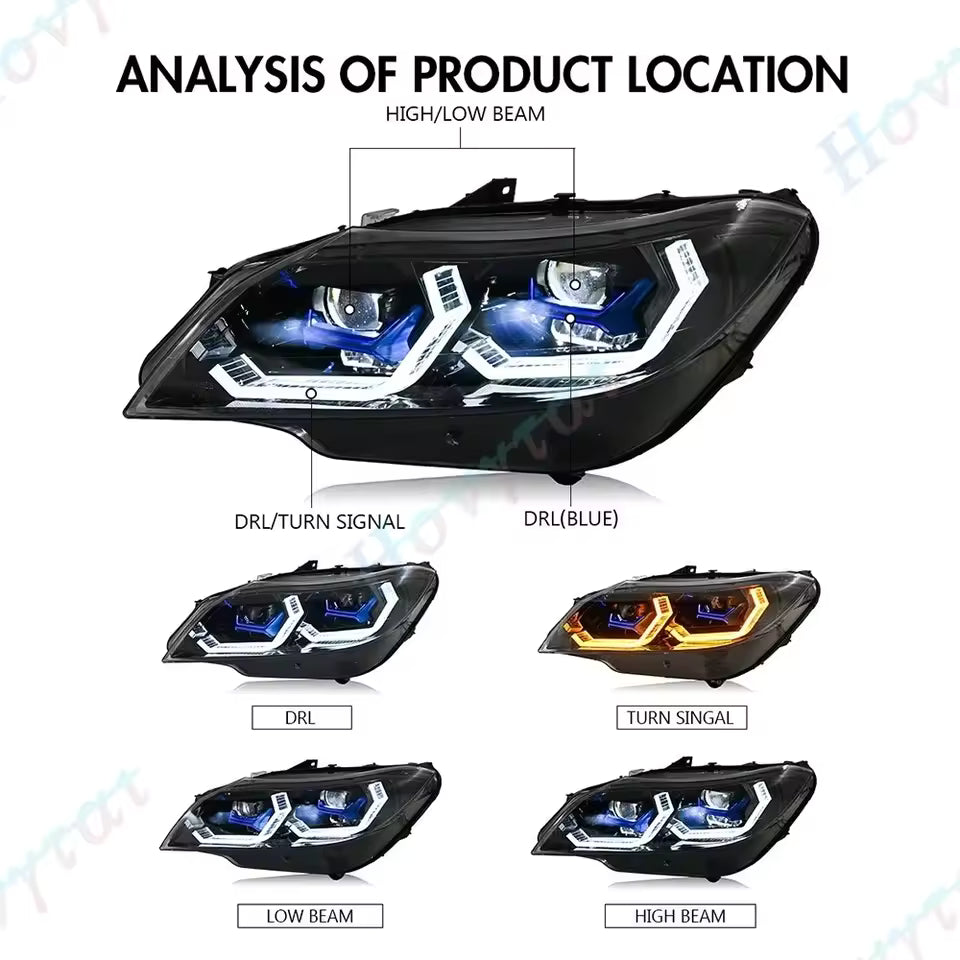 Pair LED Headlights For 2009 2010 2011 -2016 BMW Z4 E89 Convertible Headlamps Front Lights Turn Signal DRL Head Lamp Assembly