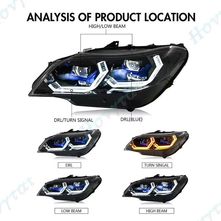 Pair LED Headlights For 2009 2010 2011 -2016 BMW Z4 E89 Convertible Headlamps Front Lights Turn Signal DRL Head Lamp Assembly