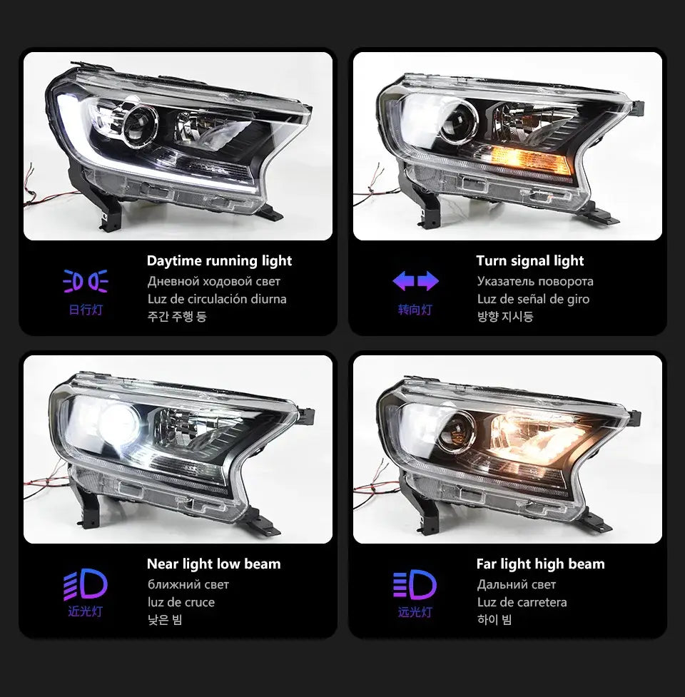 Car Styling Head lamp light for Ford Everest Headlights