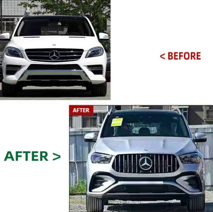 Car Craft Compatible With Mercedes Benz Ml Gle W166 2012-2019 Upgrade Facelift Covert To 2023+ Gle53 Lci Amg Bodykit Bumper Grill Diffuser Headlight Taillight Hood Fender After Lip 1:1 - CAR CRAFT INDIA