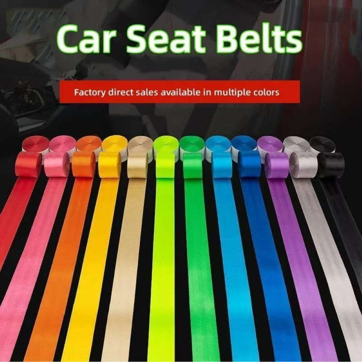Car Craft Color Nylon Webbing Racing Safety Concise Design Ribbon Strap Sport Racing Safety Seat Belt Universal 4.8 Cm Wide 3.6m Long Orange - CAR CRAFT INDIA