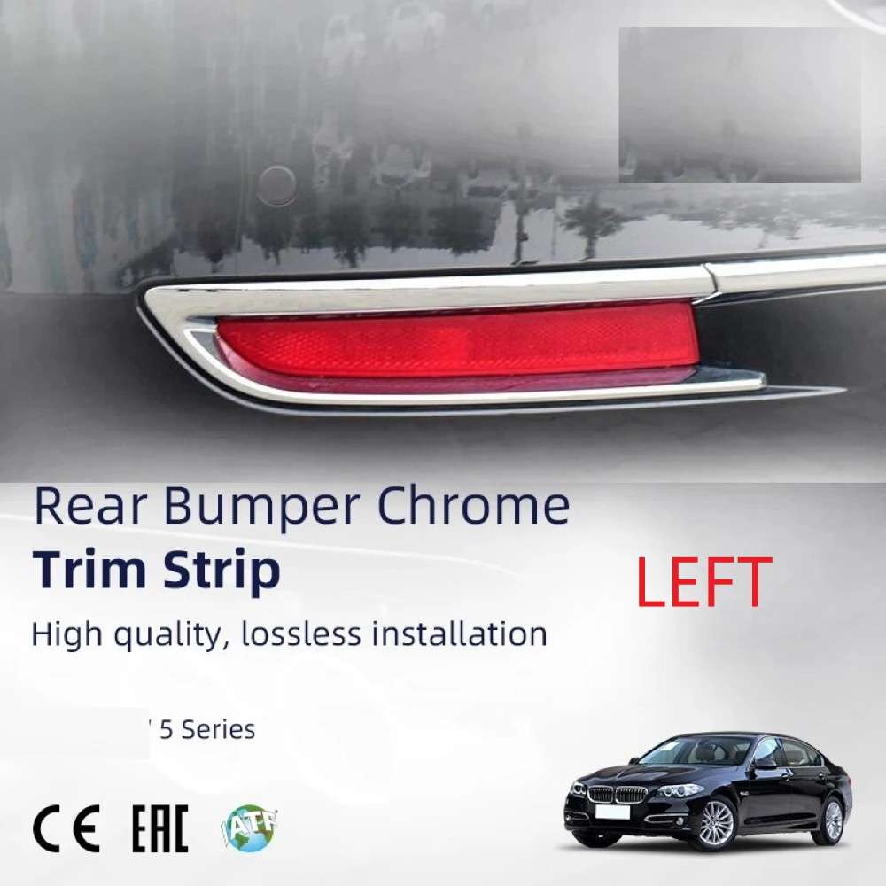 Car Craft Compatible With Bmw 5 Series F10 Lci 2014-2017 Rear Bumper Chrome Trim Protective Rubber Strip Molding 51127341675 Dh Left CC-7978 - CAR CRAFT INDIA