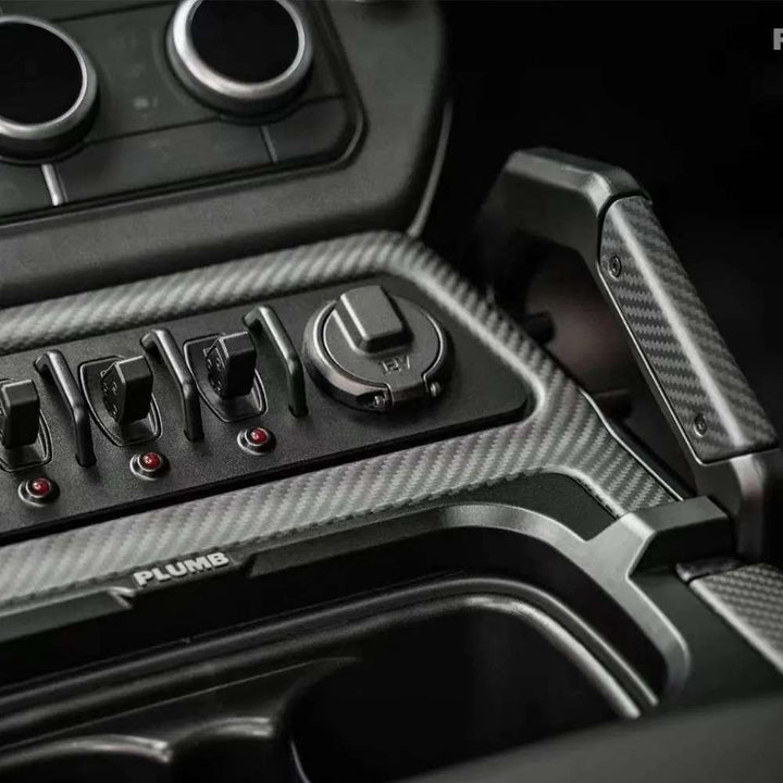 Car Craft Compatible With Range Land Rover Defender 2020-2025 Plumb M-one Central Control System 4 Way Light Switch Central Control Carbon Fiber Armrest Refit Plumb-008 - CAR CRAFT INDIA