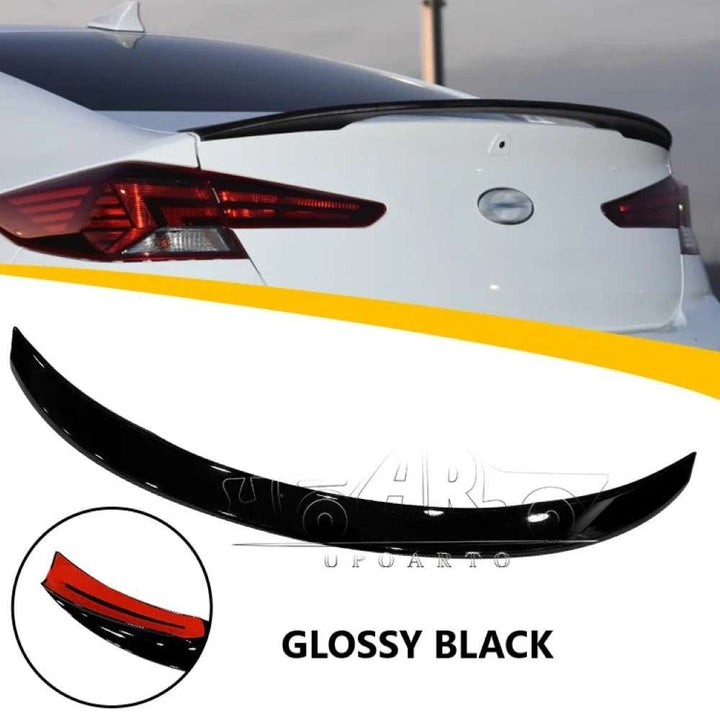 Car Craft Compatible With Hyundai Elantra 2019 Rear Trunk Wing Boot Spoiler Lip Splitter Skirt Ar-hyundai-025 Glossy Black