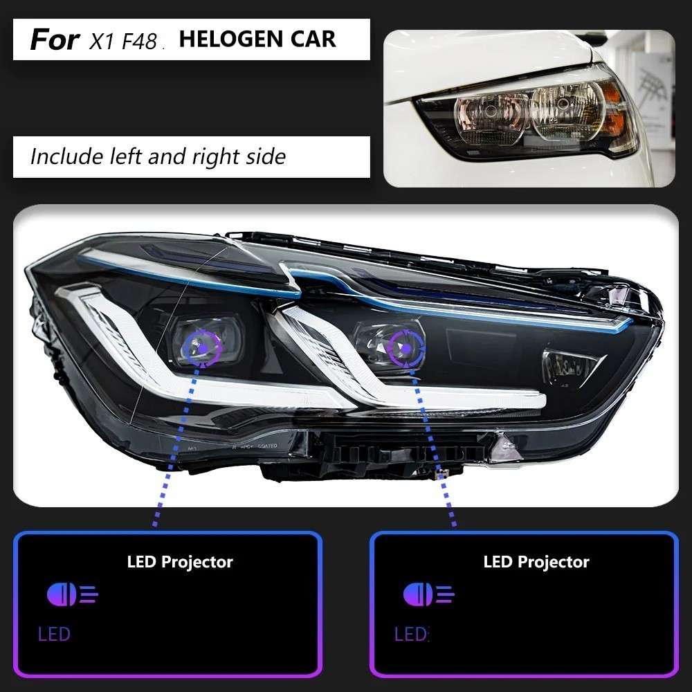 Car Craft Compatible With Bmw X1 F48 2016-2019 Car Front Upgraded Head Light Lamp Xenon Headlight Retrofit Upgrade Modified Led Drl Hid Laser Style For Helogen Car CC-8166 - CAR CRAFT INDIA
