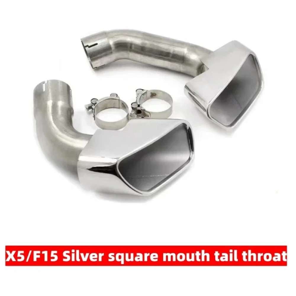 Car Craft Compatible With Bmw X5 F15 2014-2018 Rear Exhaust End Tip Square Muffler Tip Car Exhaust Pipe X Series Tailpipe M Sport Black - CAR CRAFT INDIA