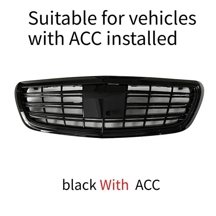 Car Craft Compatible With Mercedes Benz S Class W222 2014-2020 Front Bumper Show Grill Amg S63 S65 Style With Acc Black