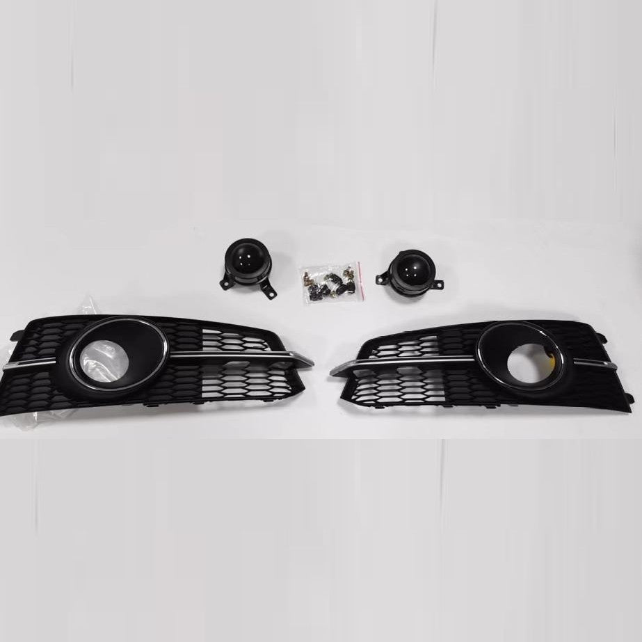 Car Craft Compatible With Audi A6 S6 2016-2018 Fog Lamp Grill Cover Frame Sports Chrome With Fog lamp Light CC-3293 - CAR CRAFT INDIA