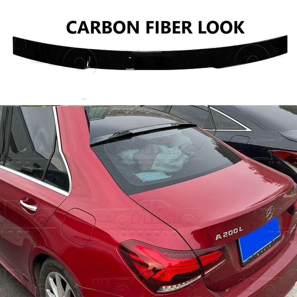 Car Craft Compatible With Mercedes A Class W177 2019-2024 Sedan Rear Trunk Wing Boot Roof Spoiler Lip Splitter Skirt Ar-benz-095 Cf Carbon Fiber Look - CAR CRAFT INDIA