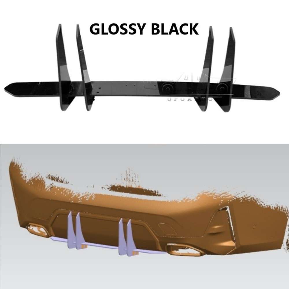 Car Craft Compatible With Bmw 3 Series G20 Lci 2023+ Rear Bumper After Lip Splitter Skirts Diffuser Blade Style Ar-bm-0278 Glossy Black - CAR CRAFT INDIA