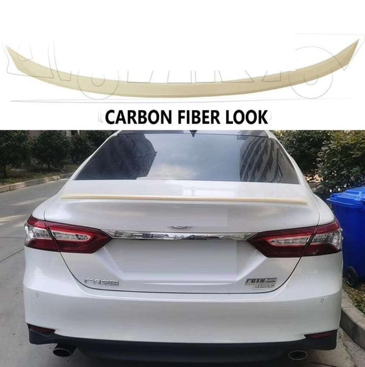Car Craft Compatible With Toyota Camry 2018-2020 Rear Trunk Wing Boot Spoiler Lip Splitter Skirt Ar-toyota-008 Cf Carbon Fiber Look