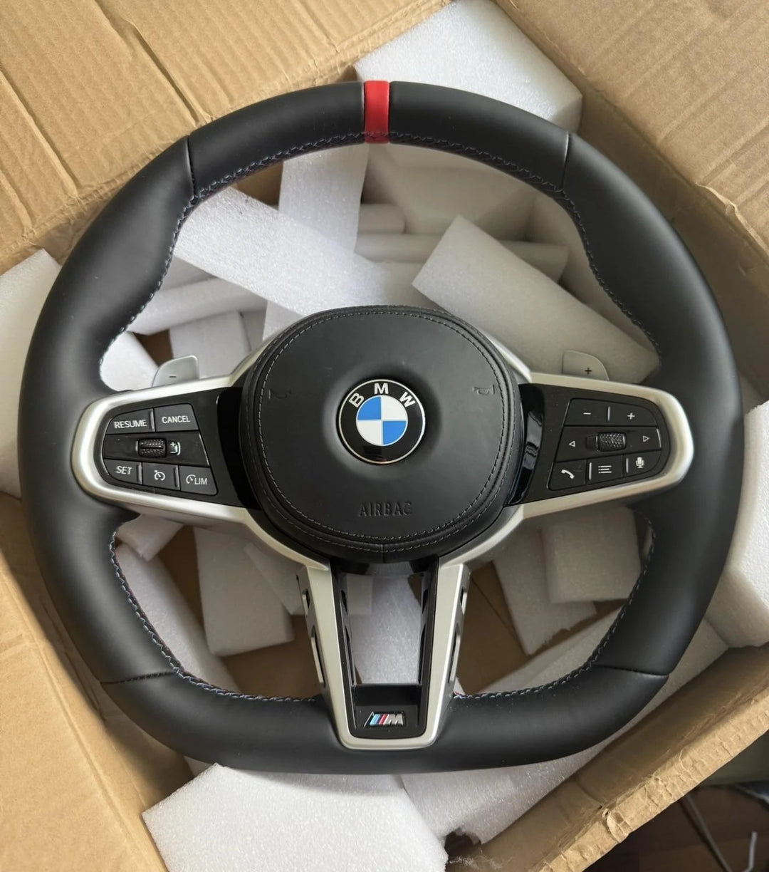 Car Craft Compatible With Bmw 3 Series E90 E91 E92 E93 5 Series E60 6 Series E63 X1 E84 E53 X5 X6 E70 E71 E81 E82 E87 E88 2006-2014 E Chasis Series Car Upgraded Custom Sports M3 M4 M5 Full Steering Wheel G60 Style Leather