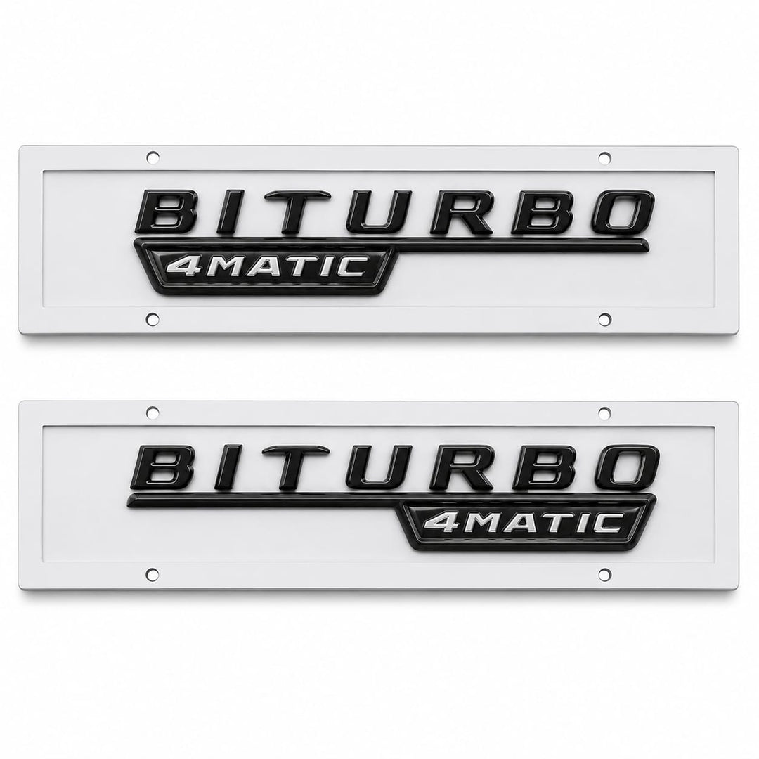 Car Craft Compatible With Mercedes A B C E S Class Ml Gl Gle Gls Cla Gla Glc Slk Grill Letter Logo Badge Emblem Sticker Biturbo 4matic 2 PCS Black