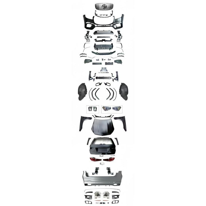 Car Craft Compatible With Mercedes Gl Gls W166 X166 2012-2016 Upgrade Facelift Convert To Gls W167 X167 2024 Gls63 Amg Amg63 Kit Bumper Grill Headlight Taillight Trunk Fender Bodykit Non Cut Version CC-9905
