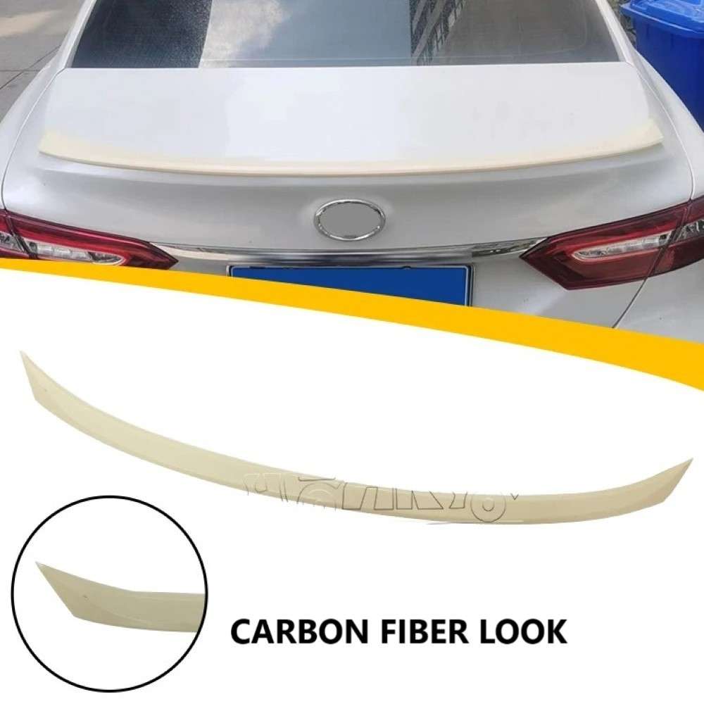 Car Craft Compatible With Toyota Camry 2018-2020 Rear Trunk Wing Boot Spoiler Lip Splitter Skirt Ar-toyota-008 Cf Carbon Fiber Look
