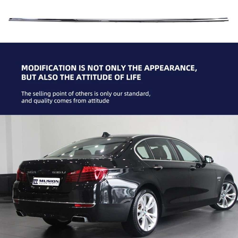 Car Craft Compatible With Bmw 5 Series F10 Lci 2014-2017 Rear Bumper Chrome Trim Protective Rubber Strip Molding 51127341672 Gc Middle Centre CC-7980 - CAR CRAFT INDIA