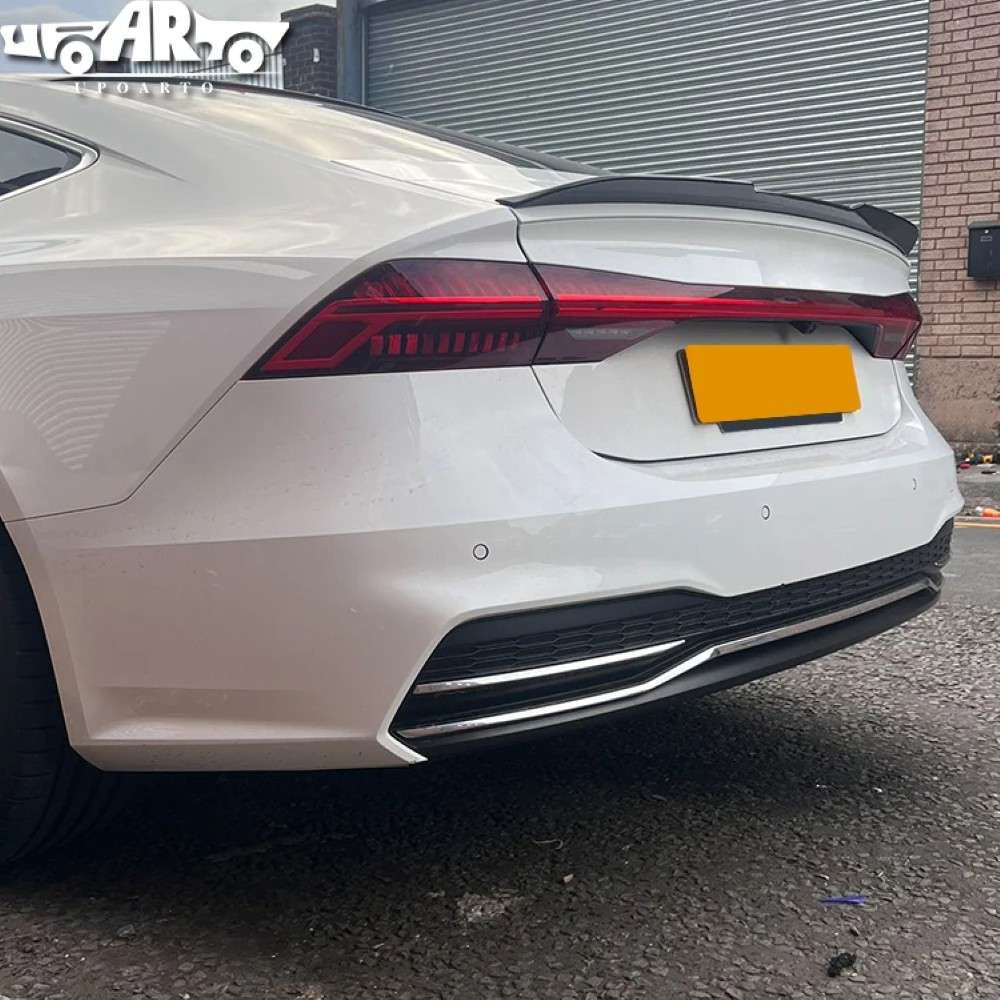 Car Craft Compatible With Audi A7 2019+ Rear Trunk Wing Boot Spoiler Lip Splitter Skirt Usa Ar-audi-043 Cf Carbon Fiber Look - CAR CRAFT INDIA