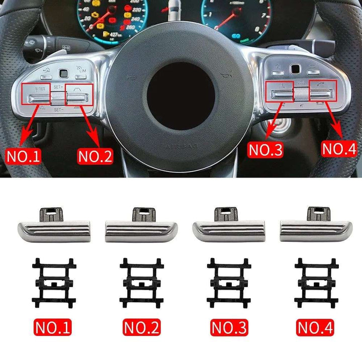 Car Craft Compatible With Mercedes Benz A B C E S Class W205 W206 W213 W214 W222 W223 W167 W247 W464 W465 H247 W253 W254 2019-2025 Gla Glc Gle Gls Steering Wheel Control Switch Button 0999058106-3 CC-8483 - CAR CRAFT INDIA