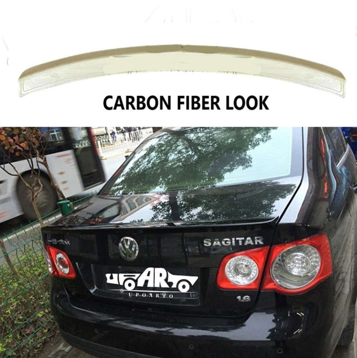 Car Craft Compatible With Vw Volkswagen Jetta 2006-2012 Rear Trunk Wing Boot Spoiler Lip Splitter Skirt Ar-vw-042 Cf Carbon Fiber Look - CAR CRAFT INDIA