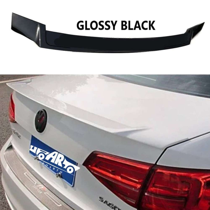 Car Craft Compatible With Vw Volkswagen Jetta 2012-2018 Rear Trunk Wing Boot Spoiler Lip Splitter Skirt Ar-vw-045 Cf Carbon Fiber Look - CAR CRAFT INDIA