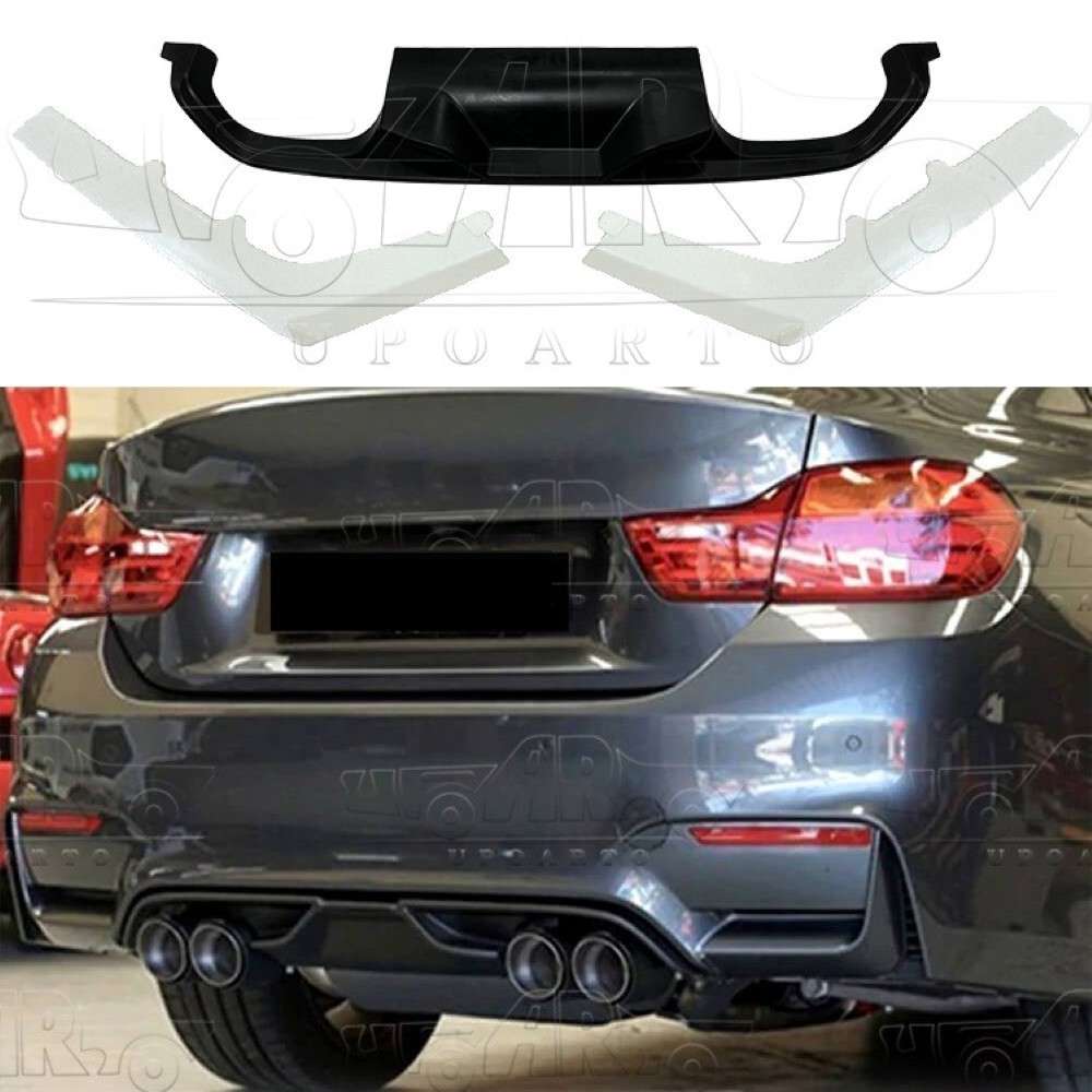 Car Craft Compatible With Bmw 3 Series F80 F82 M3 M4 2012-2018 Rear Bumper After Lip Splitter Skirts Diffuser Ak Style Ar-bm-0179 Cf Carbon Fiber Look - CAR CRAFT INDIA