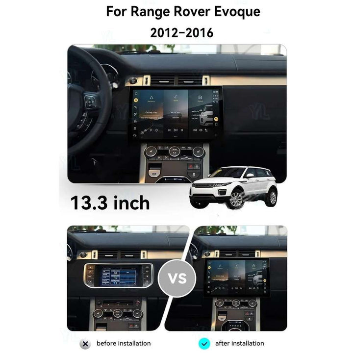 Car Craft Compatible With Range Land Rover Evoque L538 2012-2016 Android Multimedia Infotainment Touchscreen Dvd Player Wireless Carplay Android Auto 4gb +64gb 13.3 Inch