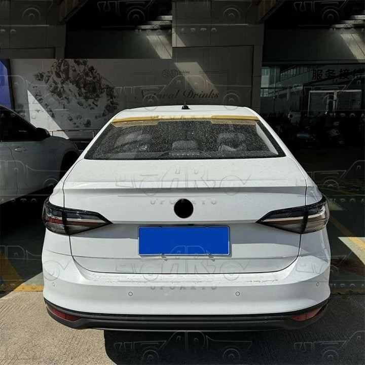 Car Craft Compatible With Vw Volkswagen Virtus 2023+ Rear Trunk Wing Boot Spoiler Lip Splitter Skirt Roof Carbon Fiber Look CC-7975 - CAR CRAFT INDIA