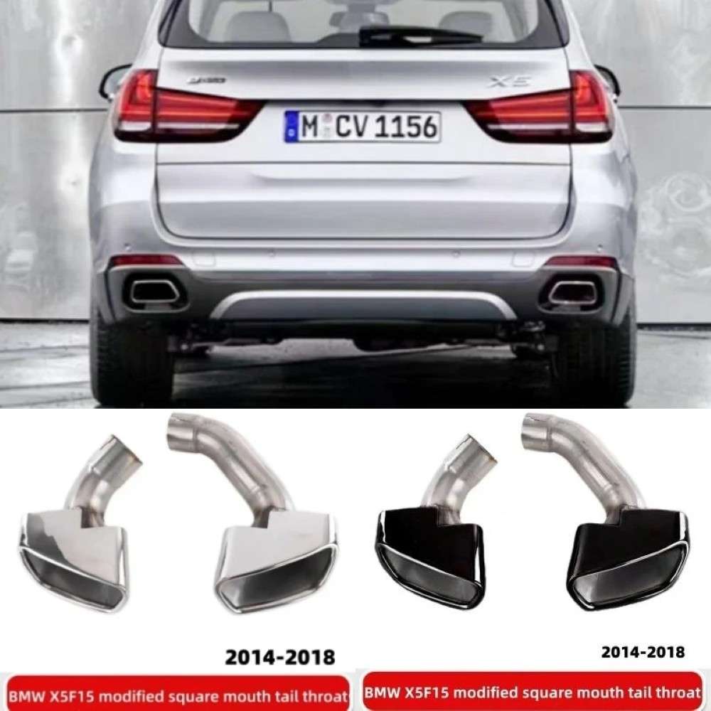 Car Craft Compatible With Bmw X5 F15 2014-2018 Rear Exhaust End Tip Square Muffler Tip Car Exhaust Pipe X Series Tailpipe M Sport Black - CAR CRAFT INDIA