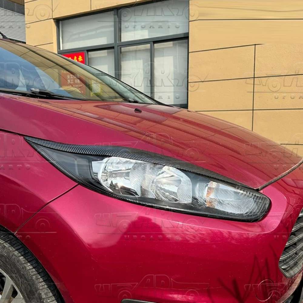 Car Craft Compatible With Ford Fiesta 2013- 2016 Headlight Eyelid Lamp Eyebrow Skirst Splitter Ar-ford-022 Cf Carbon Fiber Look - CAR CRAFT INDIA