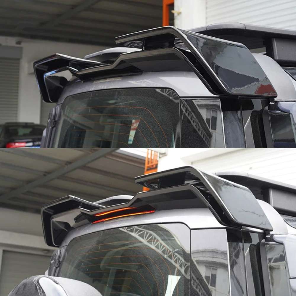Car Craft Compatible With Range Land Rover Defedner Defender 2019-2025 Rear Trunk Wing Boot Roof Spoiler Lip Splitter Skirt 3 Part Ar-land-006 Glossy Black - CAR CRAFT INDIA