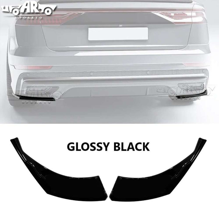 Car Craft Compatible With Audi Q8 2018-2023 S Line Rear Side Bumper Lip Splitter Skirts Diffuser Ar-audi-084 Gb Glossy Black - CAR CRAFT INDIA