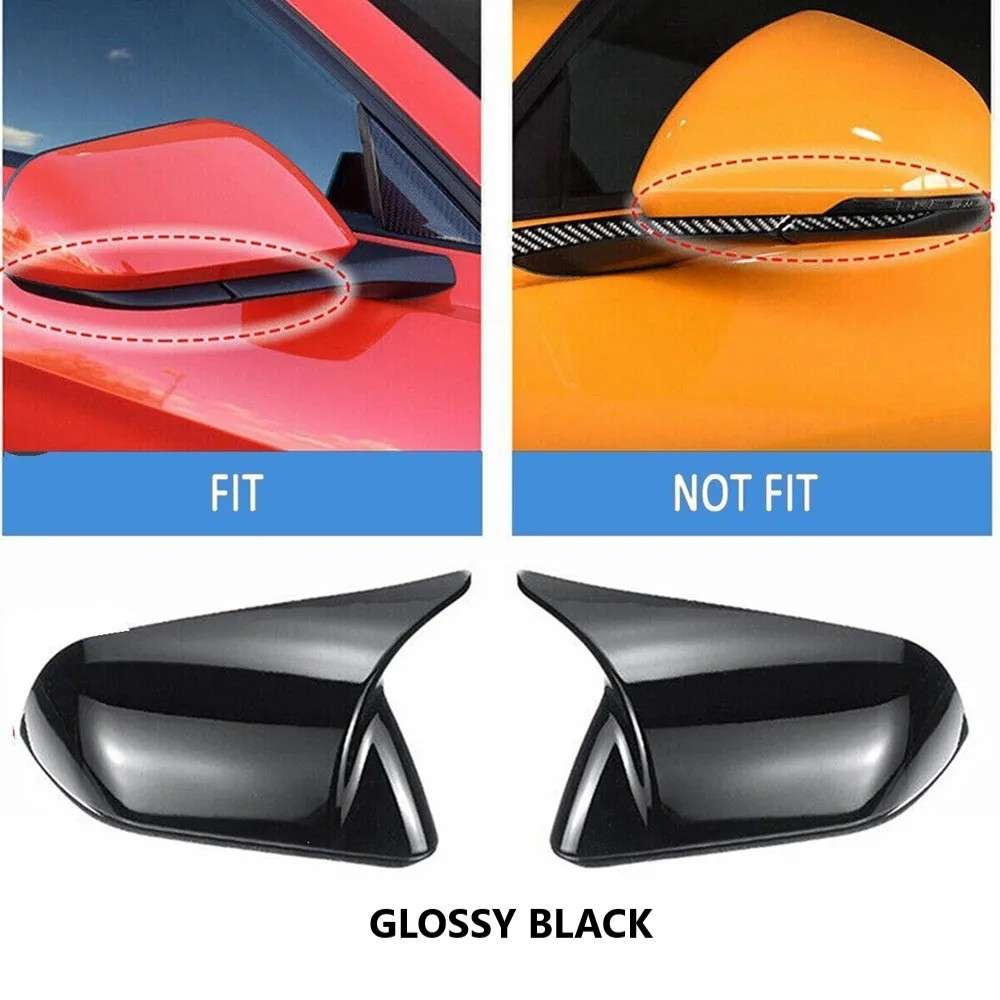 Car Craft Compatible With Ford Mustang 2016-2020 Side Rear View Case Wing Cap Shell Housing Mirror Covers Without Lamp Car 3m Tape Pasting Style Ar-mr-068 Glossy Black CC-8064 - CAR CRAFT INDIA