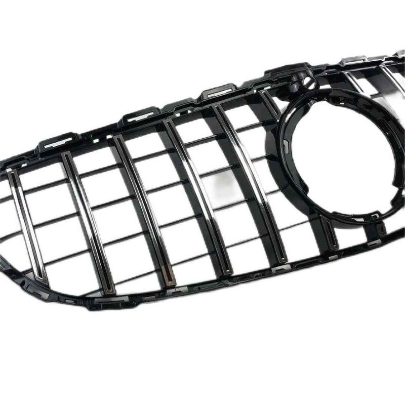 Car Craft Compatible With Mercedes Benz C Class W205 C205 Coupe 2015-2018 Upgrade Front Bumper Amg C63 Show Grill Without Camera Hole Gtr Silver Chrome Gc W205/c205-003