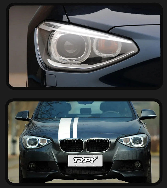 Car Craft Compatible With Bmw 1 Series F20 2011-2014 Car Front Upgraded Head Light Lamp Xenon Headlight Retrofit Upgrade Modified Led Drl Hid Led Lci Style For Helogen Car