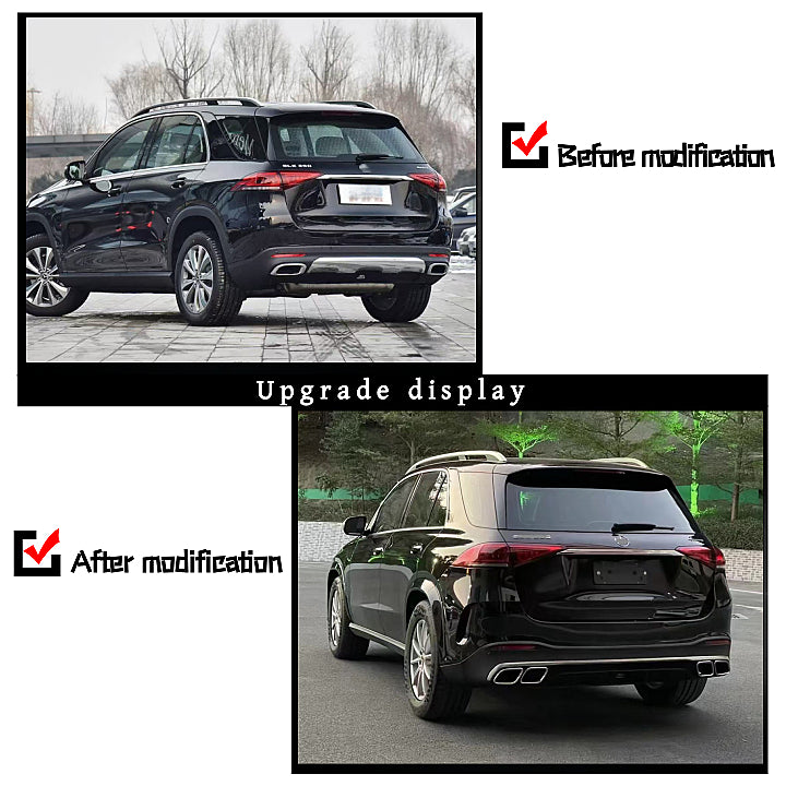 Car Craft Compatible With Mercedes Benz Gle W167 2019-2024 Upgrade Convert To Gle63 Amg Bodykit Rear After Bumper Diffuser Exhaust Pipe Tip Silver Round Gc W167-016 Sl