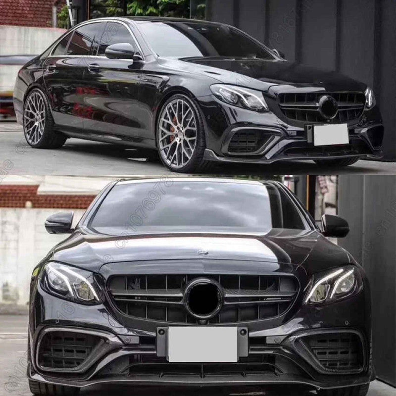 Car Craft Compatible With Mercedes Benz C Class W205 C205 Coupe 2019-2021 Upgrade Front Bumper Amg C63 Show Grill Without Camera Hole Amgs Glossy Black Gc W205/c205-012