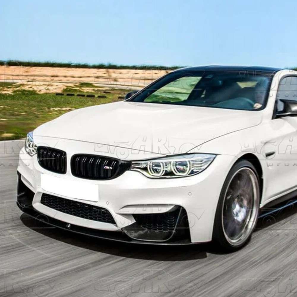 Car Craft Compatible With Bmw 3 Series F80 F82 2012-2018 M3 M4 Front Bumper Lip Splitter Skirts 4 Part Mp Style Ar-bm-0181 Glossy Black - CAR CRAFT INDIA