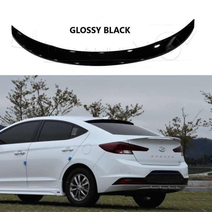 Car Craft Compatible With Hyundai Elantra 2019 Rear Trunk Wing Boot Spoiler Lip Splitter Skirt Ar-hyundai-025 Glossy Black
