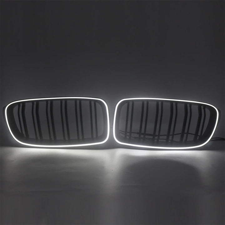 Car Craft Compatible With Bmw 5 Series F10 F18 2010-2017 Front Bumper Luminous Illuminated Led Glow Grill Single Slate Black - CAR CRAFT INDIA