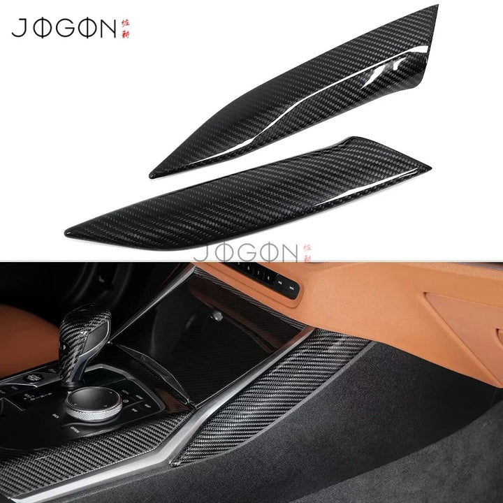 Car Craft Compatible With Bmw 3 Series G20 2019-2023 4 Sereis G22 G23 G26 2020 2021 Car Central Dashboard Interior Cup Holder Armrest Trim Cover Real Carbon Fiber 7 in 1