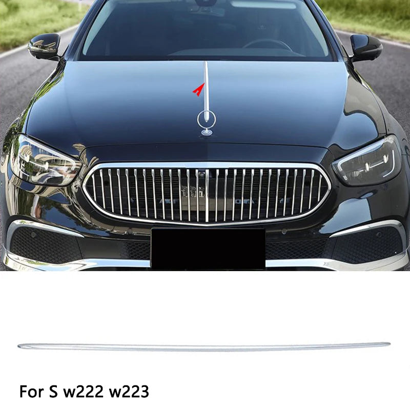 Car Craft Compatible With Mercedes Benz A C E S Cla Class Glc Gle Gls W177 W204 W205 W206 W212 W213 W2014 W221 W222 W223 W117 H247 W253 W254 W166 X166 W167 X167 Engine Hood Bonnet Chrome Trim Molding Maybach Style